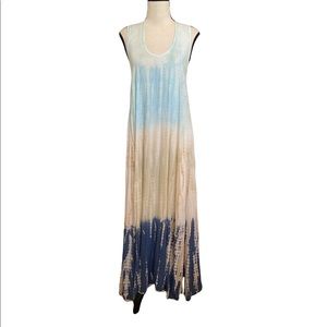 Elan | tie dye maxi tassel back swimsuit coverup Sz S